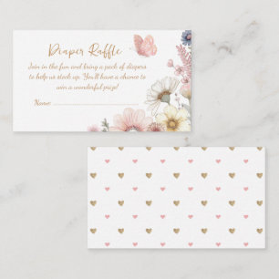 Wildflower Butterfly Diaper Raffle Enclosure Card