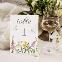 Wildflower Butterfly Dragonfly Watercolor Wedding