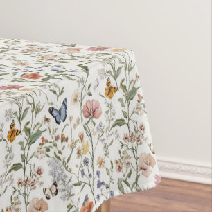 Wildflower Butterfly Floral Garden Tablecloth