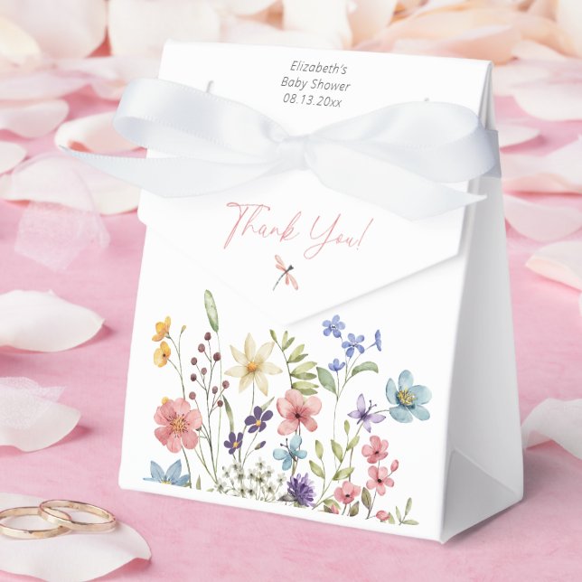 Wildflower Butterfly Garden Baby Shower Favour Box (Wedding)