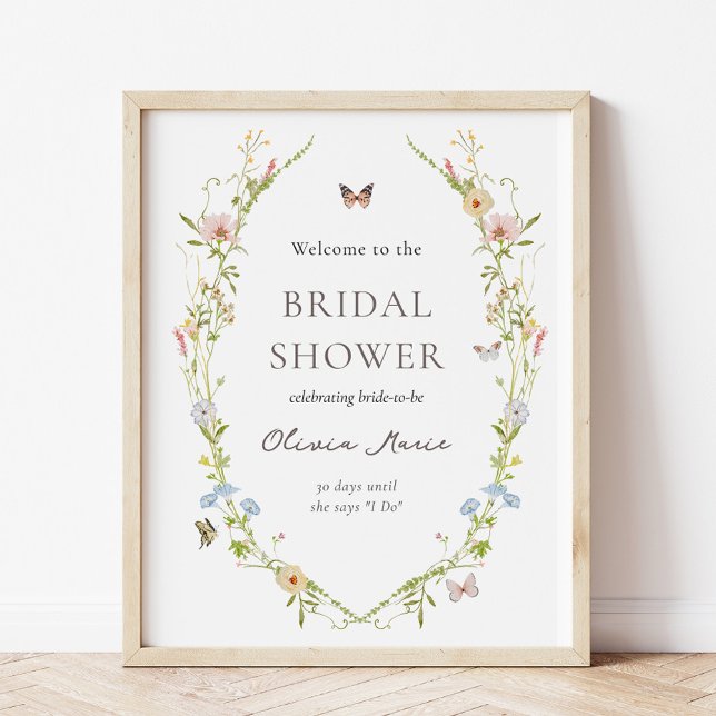 Wildflower Butterfly Garden Bridal Welcome Sign (Creator Uploaded)