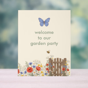 Wildflower Butterfly Garden Party Welcome Sign