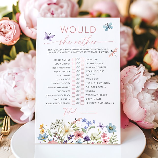 Wildflower Butterfly Garden Would She Rather Game (Creator Uploaded)