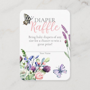 Wildflower Butterfly Jar Bohemian Diaper Raffle Enclosure Card