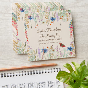 Wildflower & Butterfly Scatter Seeds in Memory of Envelope