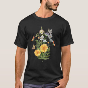 Wildflower Butterfly Summer Botanical Floral T-Shirt