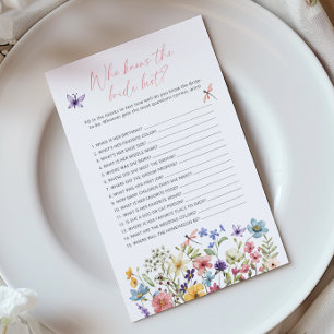 Wildflower Butterfly Who knows the bride best game