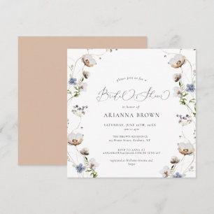 Wildflower Calligraphy Bridal Shower Invitation