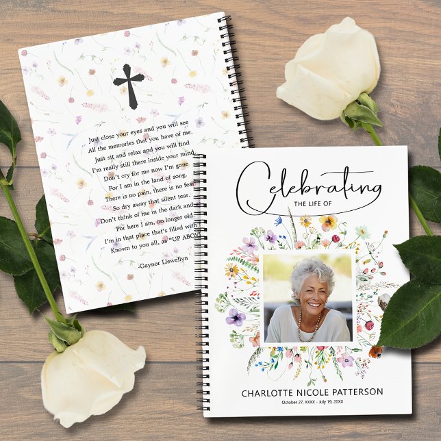 Wildflower Celebration of Life Funeral Guest Book (Wildflower Celebration of Life Funeral Guest Book, SOFT or HARD cover, 11" x 8.5")