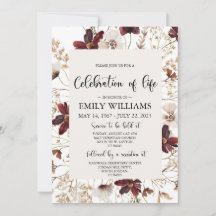 Wildflower Celebration of life Invitation Funeral