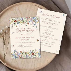 Wildflower Celebration of life Order of Service Programme