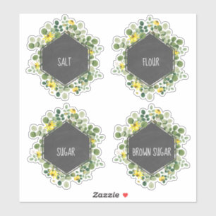 Wildflower Chalkboard Kitchen Canister Label