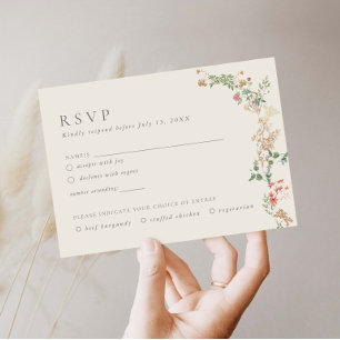 Wildflower Charm Garden Floral RSVP Card