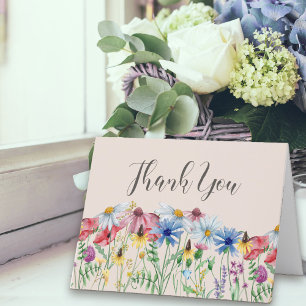 Wildflower Charm Rustic Cottage Floral Thank You