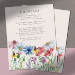 Wildflower Charm Wedding Details Enclosure Card<br><div class="desc">Wildflower wedding details enclosure card with watercolor wild flowers. This rustic country botanical design has a pretty border of wildflowers including daisy poppy cornflower coneflower buttercup seedhead and clover. An elegant modern floral with girly,  bohemian garden theme. Please browse my store in the Wildflower Charm collection,  for matching items.</div>