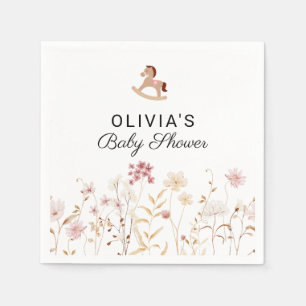 Wildflower Chic Floral Boho Baby Shower Paper Napkin
