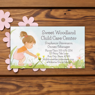 Wildflower Child Daycare Babysitter Childcare Business Card
