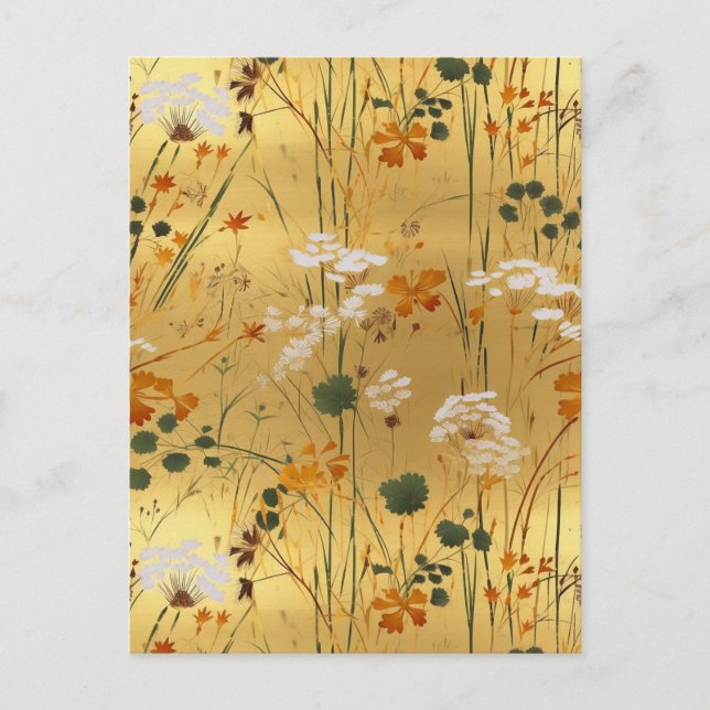 Wildflower Chiyogami  Postcard (Front)