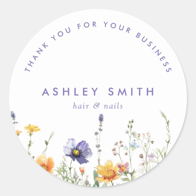 Wildflower Classic Round Sticker (Front)