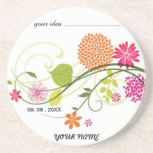 Wildflower Coasters Set , Intricate Botanical Desi