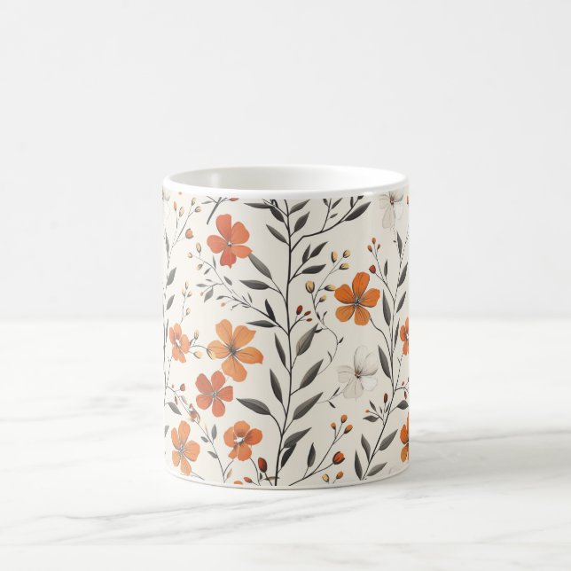 wildflower coffee mug, floral coffee mug, botanica magic mug (Center)