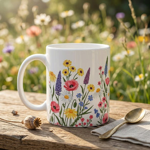 Wildflower Coffee Mug: Vintage Botanical Floral  Mug