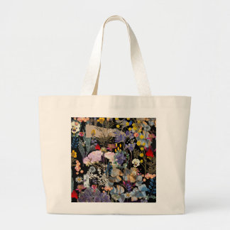Wildflower Collage Large Tote Bag