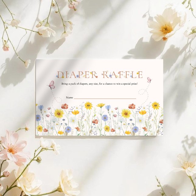 Wildflower Colorful Baby Shower Diaper Raffle Enclosure Card (Creator Uploaded)