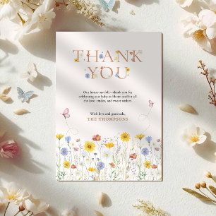 Wildflower Colorful Baby Shower Thank You Card