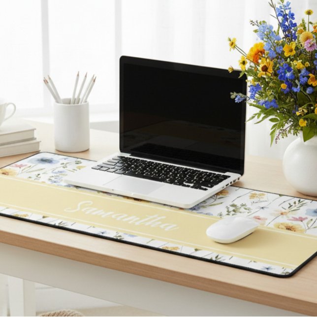 Wildflower Colorful Spring Floral  Desk Mat (Creator Uploaded)
