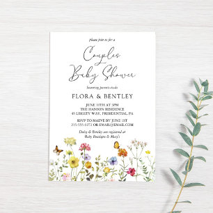 Wildflower Colourful Botanical Couples Baby Shower Invitation