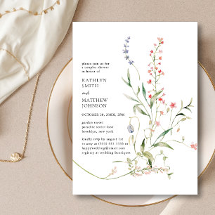 Wildflower Colourful Floral Garden Couples Shower Invitation