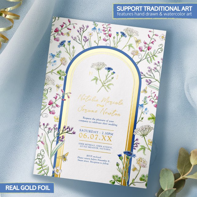 Wildflower colourful floral watercolor blue weddin (Creator Uploaded)