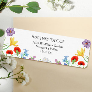 Wildflower Colourful Floral White Wedding Address