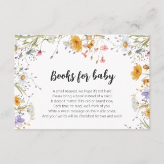 Wildflower colourful spring floral Books for Baby Enclosure Card