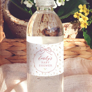 Wildflower Coquette Baby Shower Water Bottle Label