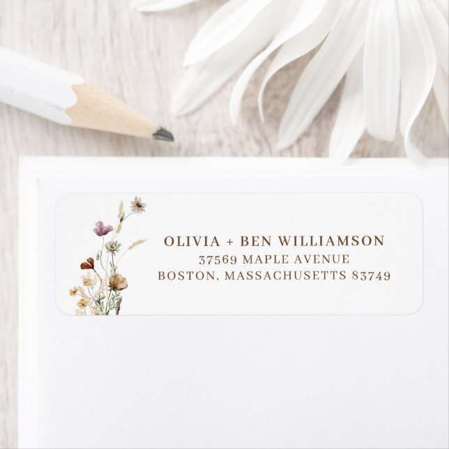 Wildflower Couple Names Simple Return Address  (Insitu)