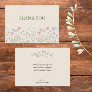 Wildflower Couples Baby Shower Flat Thank You Card