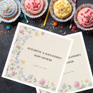 Wildflower Couples Baby Shower  Napkin