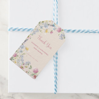 Wildflower Couples Baby Shower Thank You Gift Tags