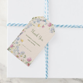 Wildflower Couples Baby Shower Thank You Gift Tags