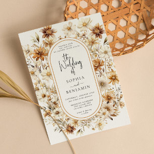 Wildflower Cream Boho Floral Boho Wedding Invitation