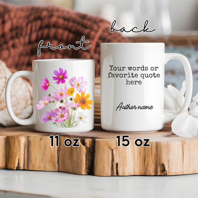 Wildflower Custom Mug for Women, Mum & Bridesmaids (personalized text mug, Valentine’s Day gift, girlfriend gift, birthday gift for her, Mother’s Day)