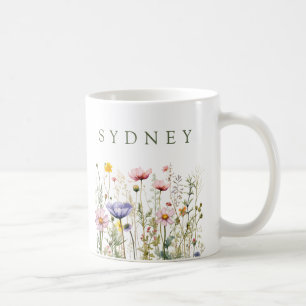 Wildflower Custom Name Coffee Mug