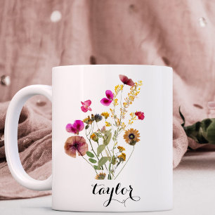 Wildflower Custom Name Coffee Mug