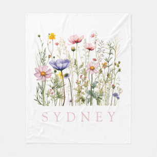 Wildflower Custom Name Fleece Blanket