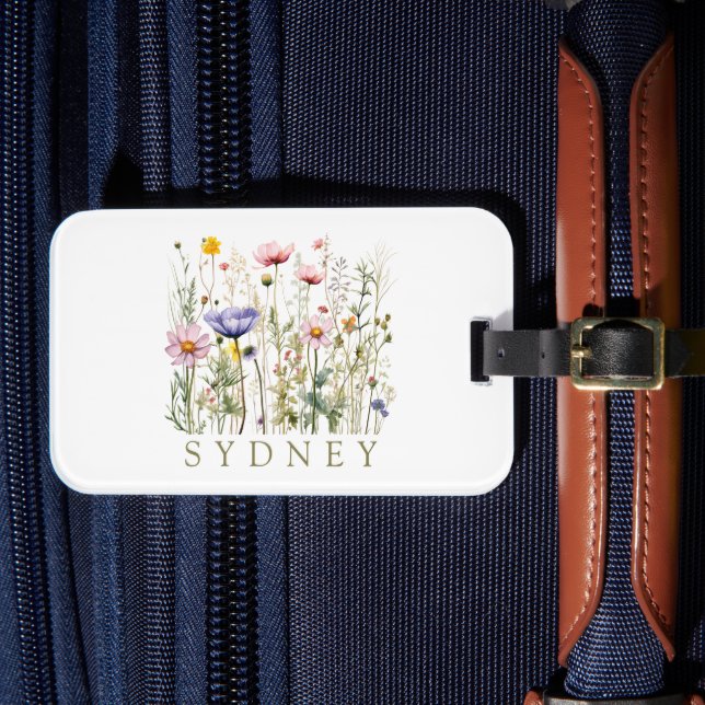 Wildflower Custom Name Luggage Tag (Front Insitu 4)
