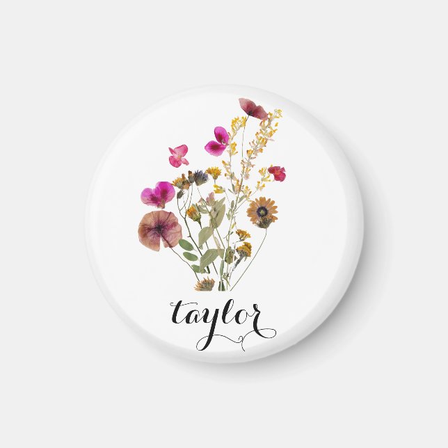 Wildflower Custom Name  Magnet (Front)