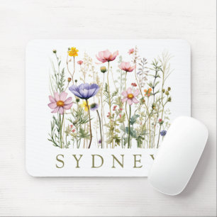 Wildflower Custom Name Mouse Mat