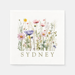 Wildflower Custom Name Napkin